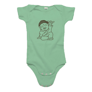 Shaka Buddha Green Onesie - Where Ocean Calmness Meets Nature's Brilliance! 🏄♂️🌿🧘♂️